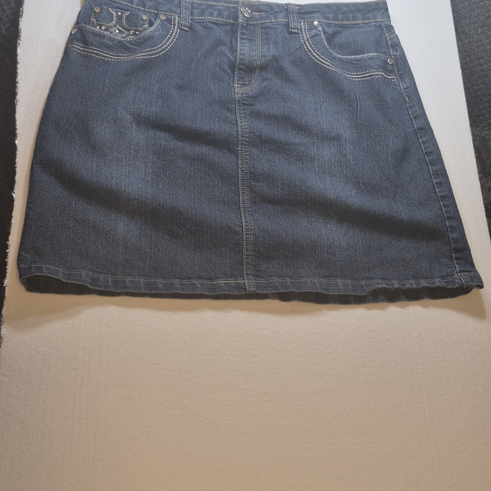 Baccini Blue Denim Mini Skirt